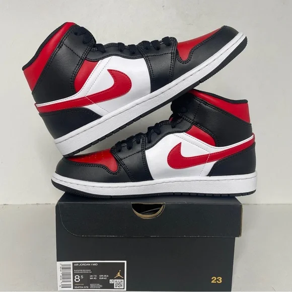 Nike Air Jordan 1 Retro Mid “Bred Toe/Fire Red” 2023
